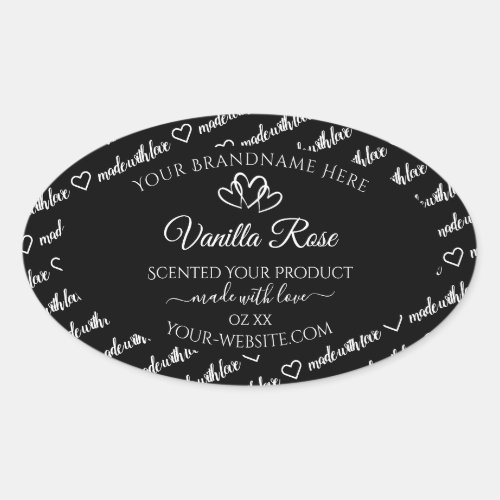 Black and White Words Cloud Product Labels Hearts