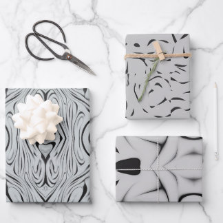 BLACK AND WHITE WRAPING PAER WRAPPING PAPER SHEETS