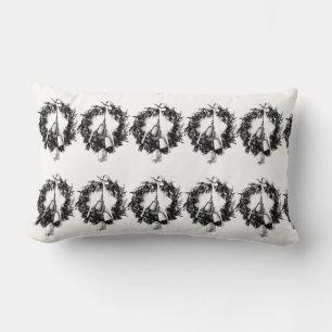 **BLACK AND WHITE WREATH** CHRISTMAS PILLOW