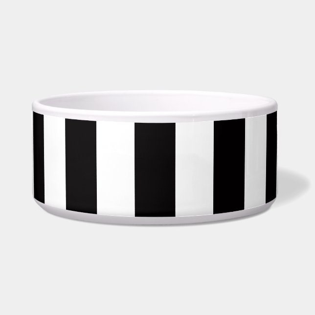 Black and White XL Stripes Pattern Bowl (Front)