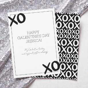 Black and White XOXO Best Friend Galentine's Day Holiday Card