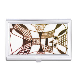 Black and white "Yappy Dog" line abstract Busines Business Card Case