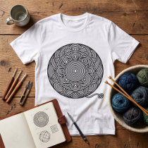 Black and White Yarn Ball Mandala