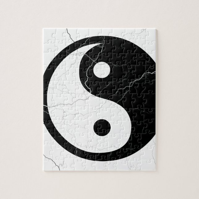 Black and White Yin and Yang Jigsaw Puzzle (Vertical)