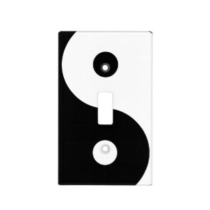 Black and White Yin and Yang Light Switch Cover