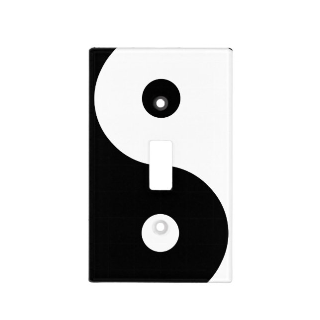Black and White Yin and Yang Light Switch Cover (Front)