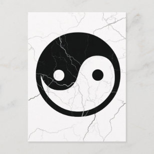 Black and White Yin and Yang Postcard