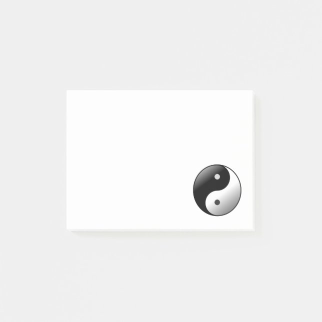 Black and White Yin and Yang Symbol Post-it Notes (Front)