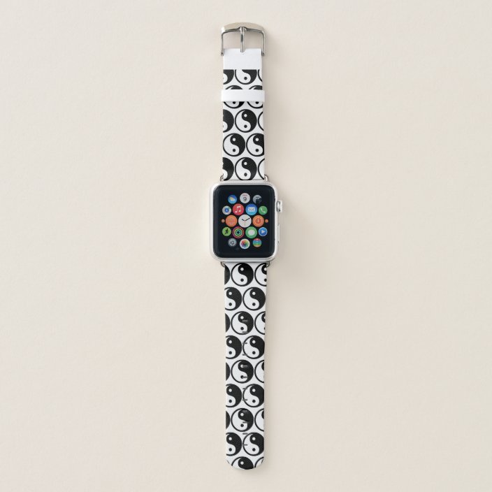 Black and White Yin and Yang Symbols Apple Watch Band