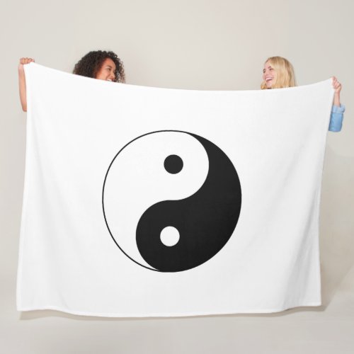 Black and White Yin Yang Fleece Blanket