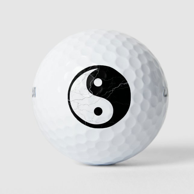 Black and White Yin Yang Golf Balls (Front)