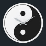 Black and White Yin Yang Large Clock<br><div class="desc">Black and White Yin Yang Clock by Gerson Ramos.</div>