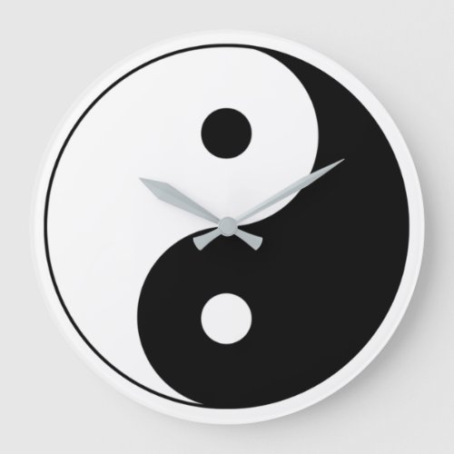 Black and White Yin Yang Large Clock