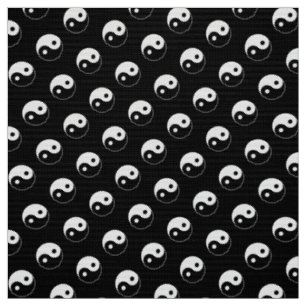 Black and White Yin Yang Pattern Fabric
