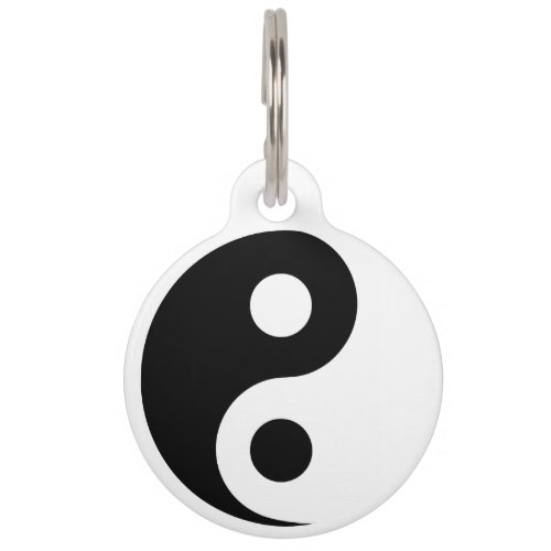 Black and White Yin Yang Pet ID Tag