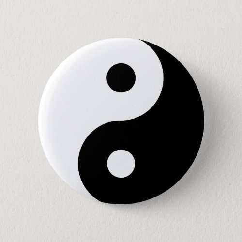 Black and White Yin Yang Pinback Button