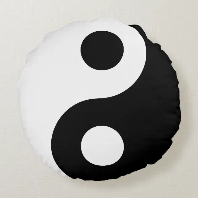 Black And White Yin Yang Round Pillow | Zazzle