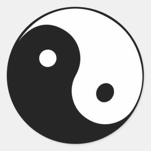 black and white Yin yang sticker