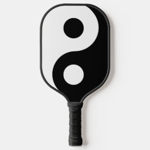 Black and White Yin Yang Symbol Pickleball Paddle