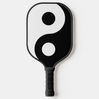 Black and White Yin Yang Symbol Pickleball Paddle