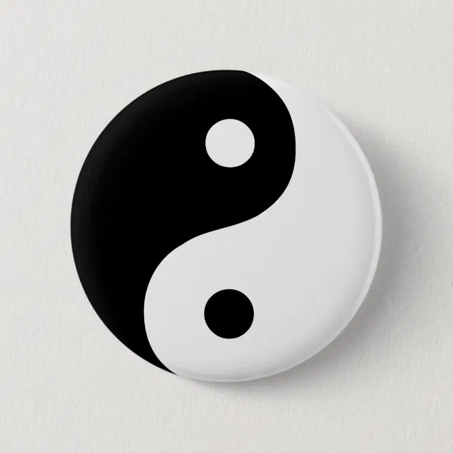 Black and White Yin Yang Taoist Symbol Button | Zazzle