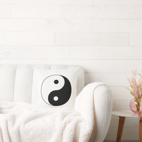 Black and White Yin Yang Throw Pillow