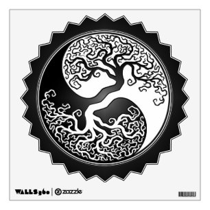 Black and White Yin Yang Tree Wall Decal