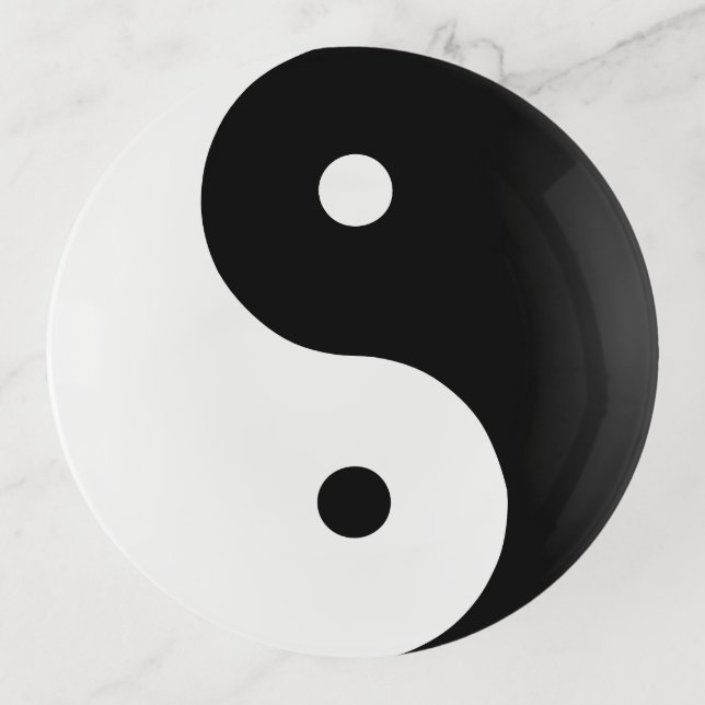 Black and White Yin Yang Trinket Tray (Front)