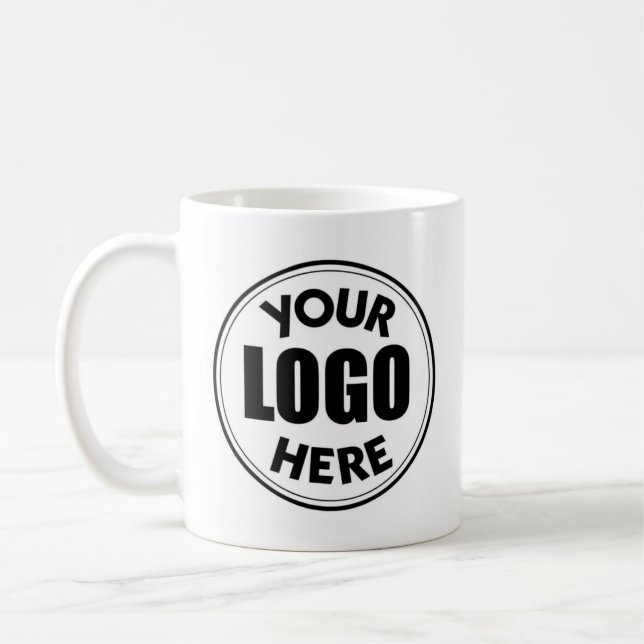black and white your logo here mug (Left)