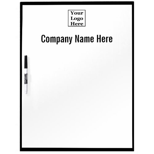 Black and White Your Logo Here Template Dry Erase Board