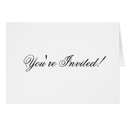 Black and White You're Invited! Wedding Card | Zazzle