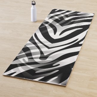 Black and White Zebra Abstract Yoga Mat