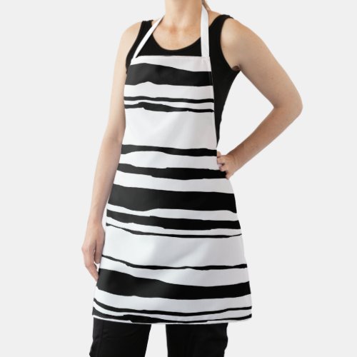 Black and White Zebra Animal Print Apron