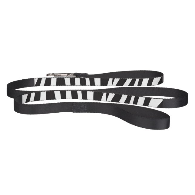 Black and White Zebra Animal Print  Pet Leash (Full)