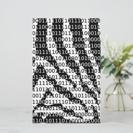 Black and White Zebra Binary Code (Standing Front)
