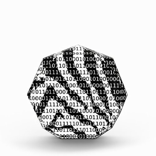 Black and White Zebra Binary Code Acrylic Award