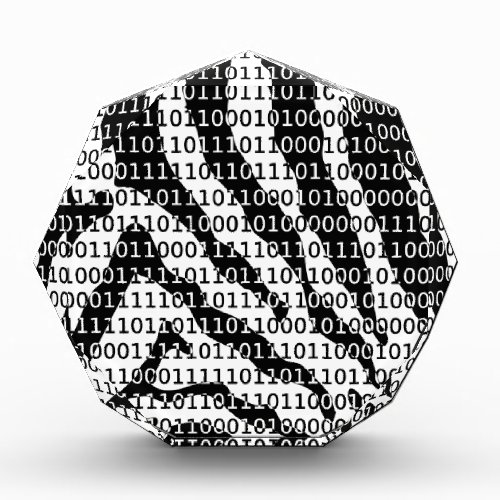 Black and White Zebra Binary Code Award