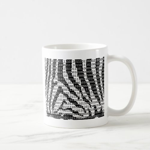 Black and White Zebra Binary Code Coffee Mug