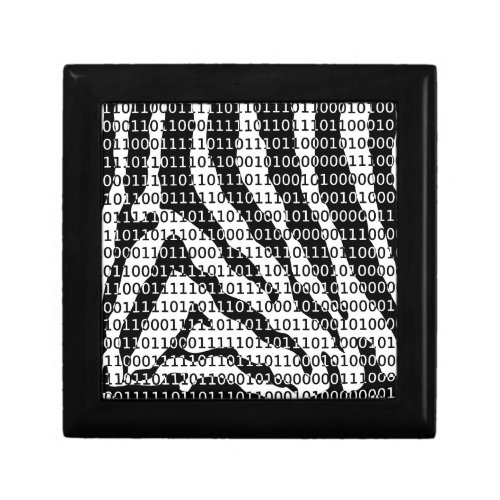 Black and White Zebra Binary Code Gift Box