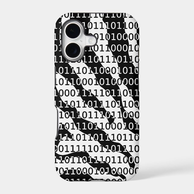 Black and White Zebra Binary Code Iphone Case (Back)