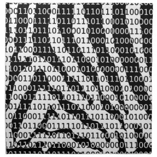 Black and White Zebra Binary Code Napkin