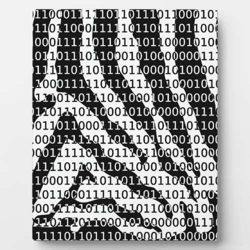 Black and White Zebra Binary Code Plaque