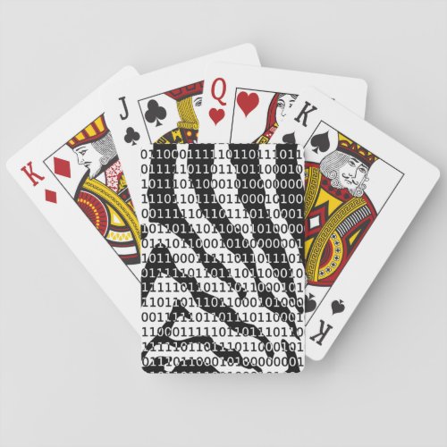 Black and White Zebra Binary Code Playing Cards