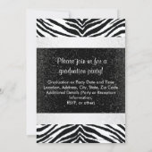 Black and White Zebra Bow Graduation Invite (Back)
