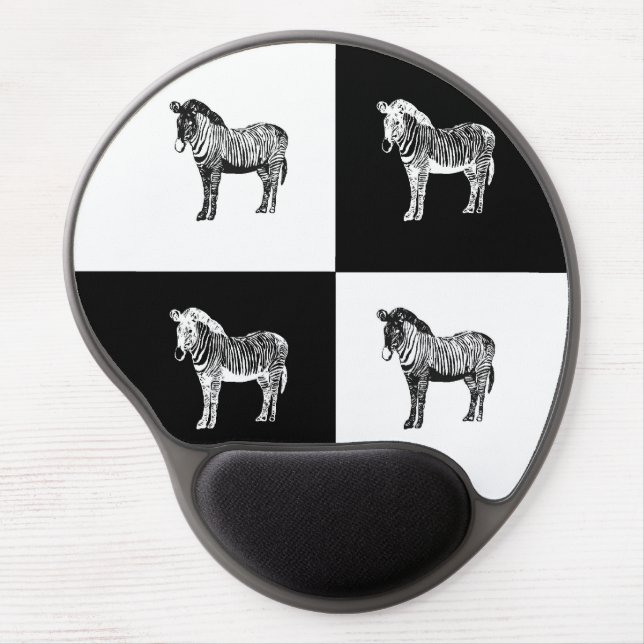 Black and white zebra Case-Mate Gel Mouse Pad (Front)