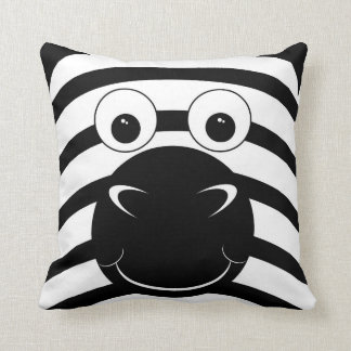Black and White Zebra Face Accent Pillow