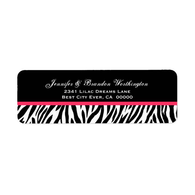 Black and White Zebra Label (Front)