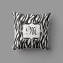 Black and White Zebra Monogram Cushion