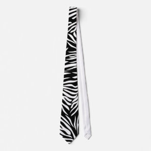 Black and White Zebra Neck Tie