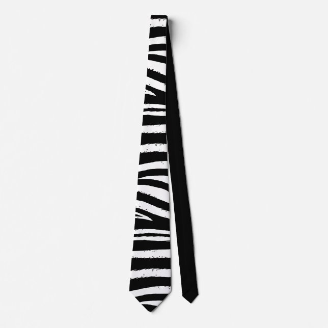 Black and White Zebra Neck Tie (Front)